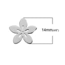 30 Stainless Steel FLOWER Embellishment Charms, Flat Embellishments for Soldering, 14x13mm, chs2775
