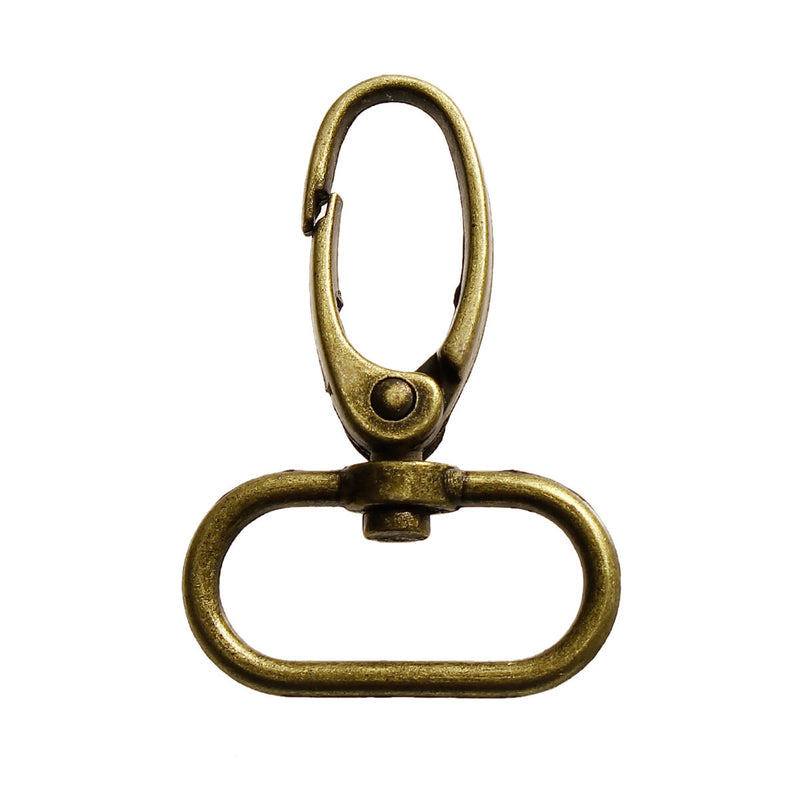 5 Bronze Tone Swivel Clasps for Key Rings, Dog Leashes, 46mm x 31mm, fin0643