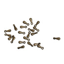 50 Bronze Tone FINIAL DROPS Metal Tag Charms for necklace/bracelet ends 7mm x 3mm, chb0496