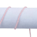 3mm LIGHT PASTEL PINK Round Glass Pearl Beads, double strand, about 270 beads, bgl1603