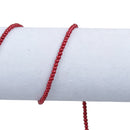 3mm BRIGHT CHRISTMAS RED Cranberry Round Glass Pearl Beads, double strand, about 270 beads, bgl1605