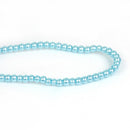 3mm AQUAMARINE LIGHT BLUE Round Glass Pearl Beads, double strand, about 270 beads, bgl1602