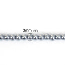 3mm SILVER GREY Gray Round Glass Pearl Beads, double strand, about 270 beads, bgl1608