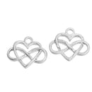 5 INFINITY HEART Loop Silver Tone Charm Pendants, 16x14mm, eternal love charm, chs2770