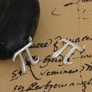 5 PI Letter Silver Plated Charms, Greek Letter Pi, Sorority Sister, Fraternity, Big/Little Gift, Silver Plated Pendant, 3/4" tall chs2774