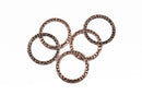 20 Copper Hammered Rings, Circle Washer Connector Links, Hammered Metal Charms, 25mm, chs2874