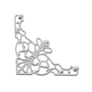 50 SILVER PLATED Filigree Flat Metal Triangle Findings, box frame corner embellishment, gemstone wrapping, 35mmx35mm, 1-3/8" fil0071