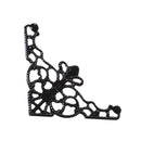 30 JET BLACK Filigree Flat Metal Triangle Findings, box frame corner embellishment, filigree wrap, 35mmx35mm, 1-3/8" fil0070