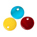 100 Small Colored Rainbow Shell Charms, mixed colors, round dot charms, 10mm, cho0186