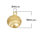 50 Gold Plated Baseball / Softball Charms 18x14.5mm, chs2886b