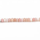 8mm PINK PERUVIAN OPAL Gemstone Rondelle Beads, pink and white, faceted, strand, gop0017