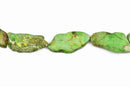 Aqua Terra Jasper Slab Gemstone Beads, GREEN, about 1-1/8" to 1-3/4" full strand, about 10-14 beads depending on size, gja0144