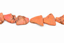 Aqua Terra Jasper Slab Gemstone Beads, ORANGE, about 1-1/8" to 1-3/4" full strand, about 10-14 beads depending on size, gja0145
