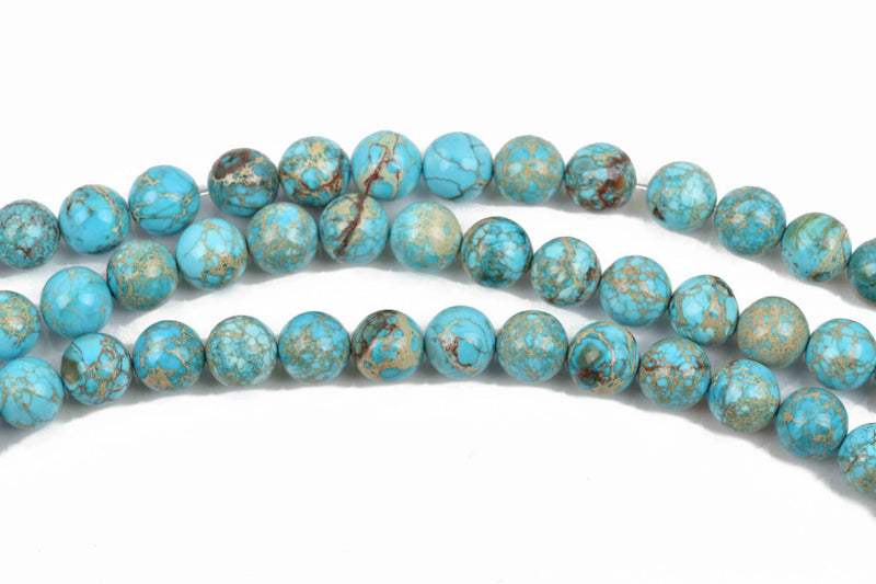 12mm Aqua Terra Jasper Round Beads, LIGHT TURQUOISE BLUE, round gemstone beads, full strand, about 33 beads, gja0149