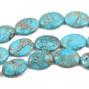18x14mm Aqua Terra Jasper Oval Beads, LIGHT TURQUOISE BLUE, oval gemstone beads, full strand, about 22 beads, gja0171