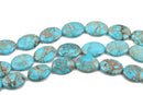 25x18mm Aqua Terra Jasper Oval Beads, LIGHT TURQUOISE BLUE, oval gemstone beads, full strand, about 16 beads, gja0152