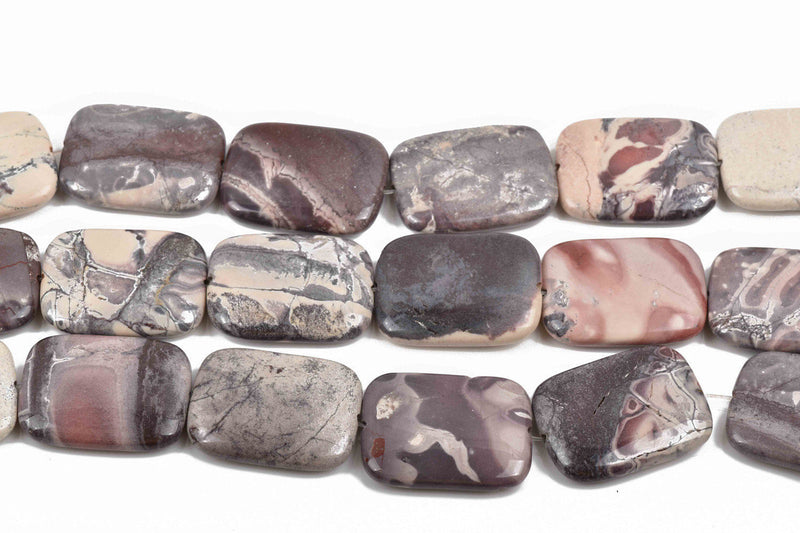 40x30mm Porcelain Jasper Rectangle Beads, gemstone beads, full strand, 10 beads, gja0156