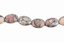 35x25mm Porcelain Jasper Oval Beads, gemstone beads, full strand, 11 beads, gja0158