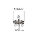 10 Sets Multi-Strand Hook and Eye Clasps, antiqued silver, 1 to 3 connector link clasp, 3 strand clasp, carved flower design, fcl0219