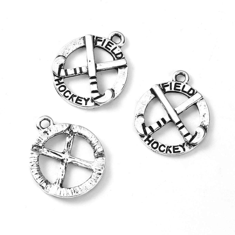 10 FIELD HOCKEY Charms, Hockey Sticks, 19mm, chs2941