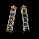 2 Gold Plated STACKED RHINESTONE Cylinder Charm Pendants, minimalist long charm, column charm, unique design, 45x12mm, chs2943