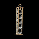 2 Gold Plated STACKED RHINESTONE Cylinder Charm Pendants, minimalist long charm, column charm, unique design, 45x12mm, chs2943