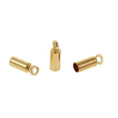 20 Gold Plated Copper End Caps for Kumihimo Jewelry, Leather Cord End Connectors, Bails, Bead Caps, Fits 2mm cord, fin0673