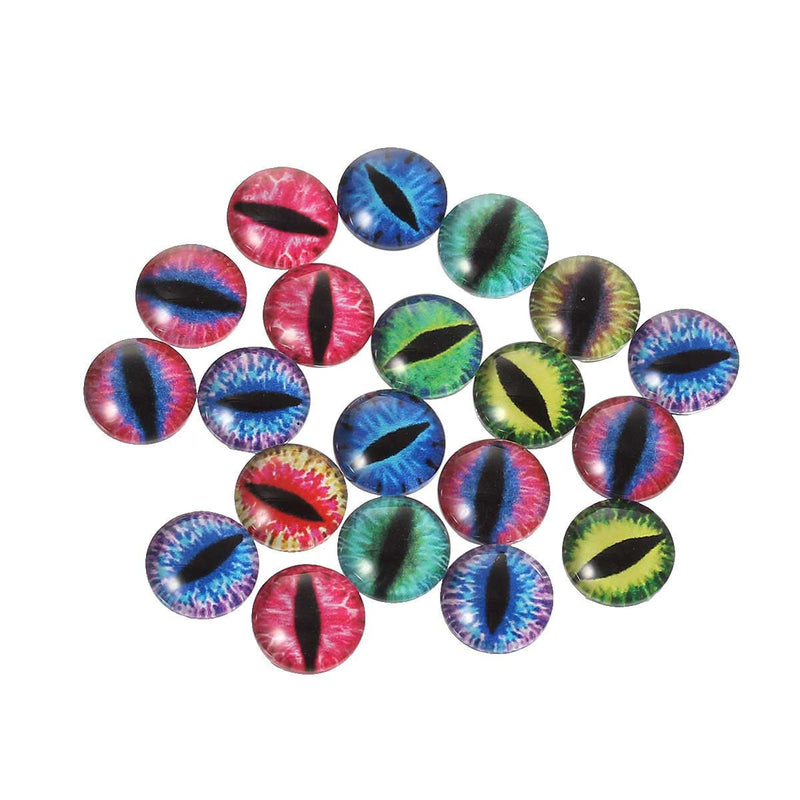 10 Glass EYE Cabochons, flat backs with round glass dome, Halloween eyeball, snake cat eyes, alligator, taxidermy, 10mm, cab0529