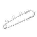 5 Silver Plated Safety Pins with Eyeholes for Brooches, Brooch Stick Pin, 3 strand hole brooch, 2" long pin0116a