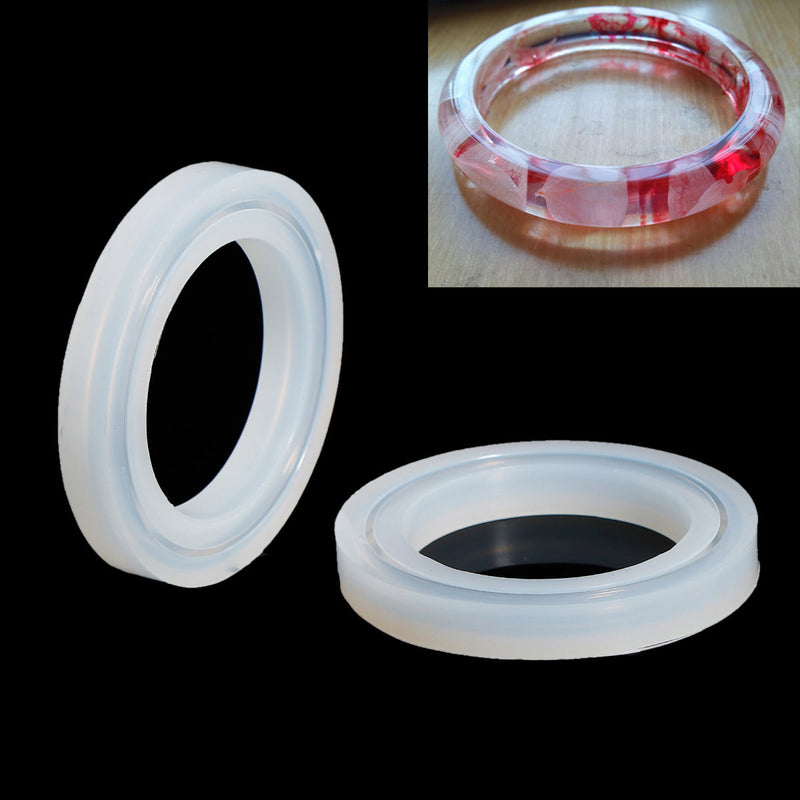 Resin BRACELET BANGLE MOLD, Silicone Mold to make 2-5/8" diameter resin bangles-bracelet size is about 8-1/4", reusable, tol0697