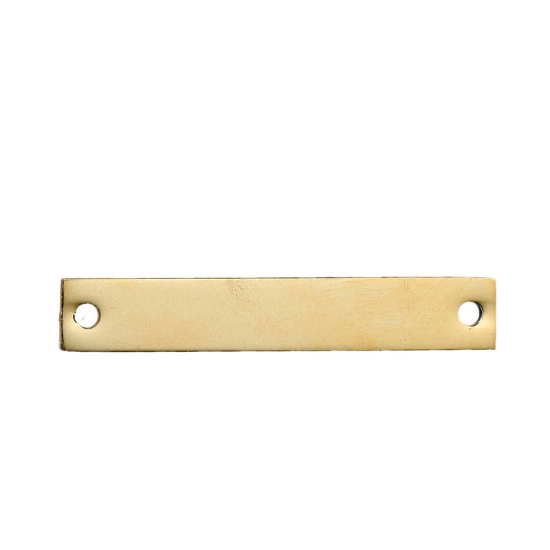 5 GOLD PLATED Stainless Steel Metal Bar Connectors, 15 gauge, Rectangle 38mm x 6mm, (1-1/2" x 1/4") - msb0378