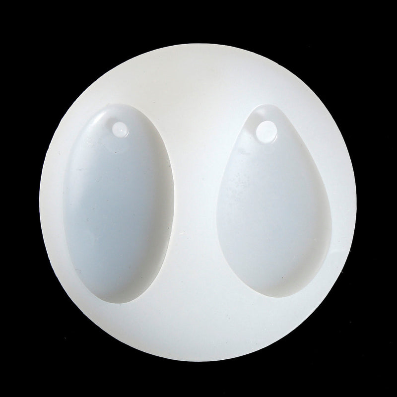TEARDROP OVAL RESIN Mold, Silicone Mold to make teardrop pendants, reusable, makes 2 shapes, tol0699