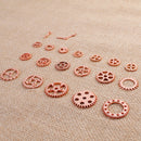 20 count Mixed Set STEAMPUNK GEAR Cog Bright Copper Charm Pendants, faux watch parts, mixed styles and sizes, 12mm to 26mm, chc0073