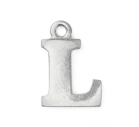 2 Letter L Pewter Stamping Blank Charms, Uppercase Alphabet Letter Charm, 3/4" tall msb0383
