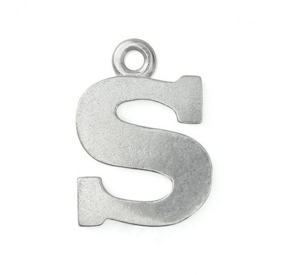 2 Letter S Pewter Stamping Blank Charms, Uppercase Alphabet Letter Charm, 3/4" tall msb0390