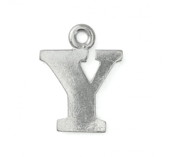 2 Letter Y Pewter Stamping Blank Charms, Uppercase Alphabet Letter Charm, 3/4" tall msb0396