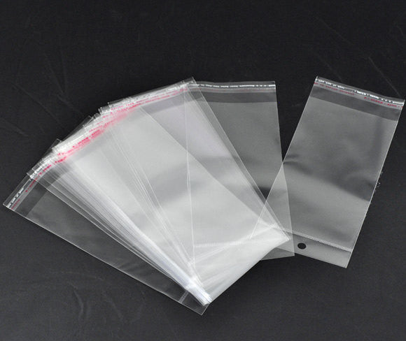 200 Resealable Self-Sealing Bags, usable space 15x9cm, (7-7/8 x 3-1/2") bulk package cello bags  bag0022