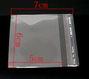 200 Resealable Self-Sealing Bags, usable space 6x5cm, (2-1/3" x 2") bulk package cello bags - bag0035
