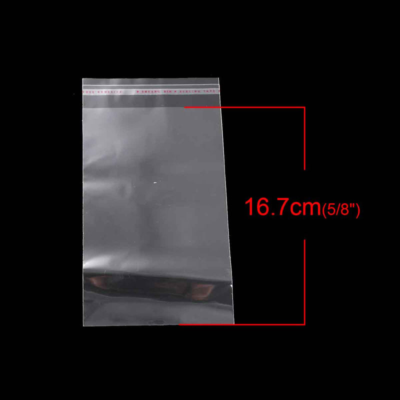 300 Resealable Self-Sealing Bags, usable space 16.7x10.5cm, (6-1/2" x 4-1/8") bulk package cello bags - bag0029