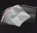 100 Large Resealable Self-Sealing Bags, usable space 17.5x16cm (6-7/8" x 6-1/3") bulk package cello bags - bag0027