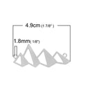 5 Silver Plated Hollow MOUNTAIN Charms, Mountain Peaks charms, two-hole connector charm pendants, camping, landscape, skiing, chs280