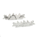 5 Silver Tone SNOWY MOUNTAIN Range adventure charms, two-hole connector charm pendants, camping, landscape, skiing, chs2801