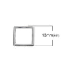 30 Bright Silver Plated SQUARE GEOMETRIC CONNECTORS Brass Jewelry Metal Links, 13mm (about 1/2") chs2806