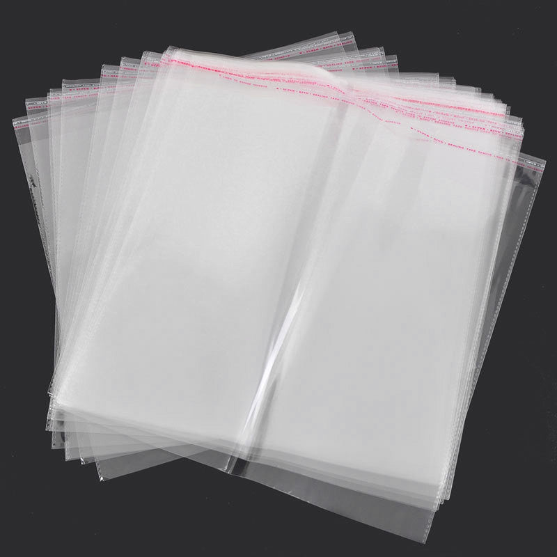 50 Large Resealable Self-Sealing Bags, usable space 32x33cm (12-5/8" x 13") bulk package cello bags - bag0031