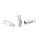 100 Silver Plated End Caps for Kumihimo Jewelry, Leather Cord End Connectors, Bails, Bead Caps, Fits up to 2.5mm cord, fin0660