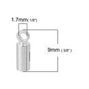 100 Silver Plated End Caps for Kumihimo Jewelry, Leather Cord End Connectors, Bails, Bead Caps, Fits up to 2.5mm cord, fin0660