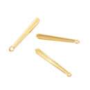 10 Gold Plated BAR Charm Pendants, simple accent, minimalist long charm, column charm, drop charm unique design, 30x5mm, chg0575