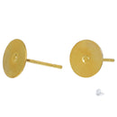 300 Gold Plated Post Earring Blanks, includes Rubber Stopper backers, gold metal (150 pairs), fits 6mm cabochon, 21ga, fin0661b