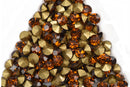 50 ss17 pp32 Chaton Crystals, TOPAZ, Point Back Rhinestones, 4mm-4.1mm,  Grade A quality, cry0153