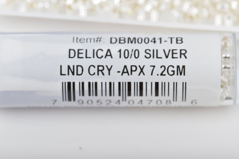 Size 10/0 Miyuki Delica Seed Beads, Silver Lined Crystal, 7.2 Grams, Color DBM0041, bsd0019
